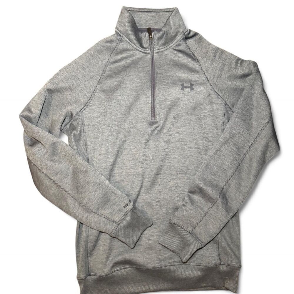 Under Armour ColdGear Gray Quarter Zip Pullover Men’s Small Loose Fit